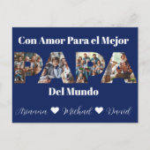 Eenvoudig fotoscript beste papa ooit Spaans Briefkaart (Voorkant)