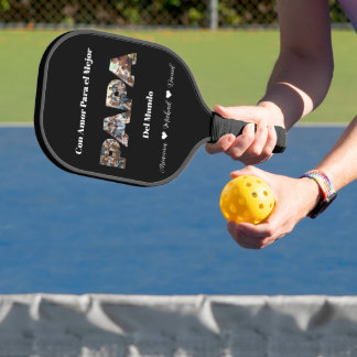 Eenvoudig Fotoscript Beste Papa Ooit Spaans Pickleball Paddle