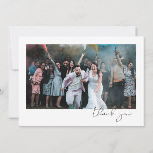 Eenvoudig Fun Script Font Guest Photo Wedding Bedankkaart