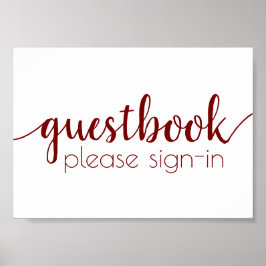 Eenvoudig gastenboek | Snoep Red Script Any Event Poster