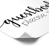 Eenvoudig gastenboek | Zwart script elk eventteken Poster (Hoek)