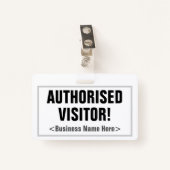 Eenvoudig "GEAUTORISEERDE BEZOEKER!" Badge (Voorkant met clip)