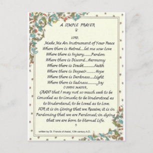eenvoudig gebed=st. francis=paus francis=florentin briefkaart