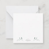 Eenvoudig gebladerte dank u Monogram Blank Notitiekaartje (Achterkant)