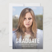 Eenvoudig gebold Afstuderen Foto Afstuderen kondig Aankondiging (Voorkant)