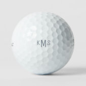 Eenvoudig gebold mosterd blauw monogram Titleist P Golfballen (Voorkant)