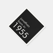 Eenvoudig Geboren in 1955 Zwarte 70e Verjaardagsfe Servet (Hoek)