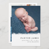 Eenvoudig geborsteld Lijst Baby Foto geboortedatum Kaart (Voorkant / Achterkant)