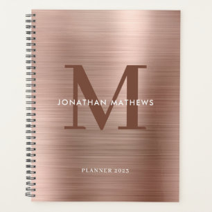 Eenvoudig geborsteld metallisch Roos Gold Classic Planner