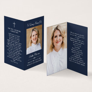 Eenvoudig gedenkteken 2 Foto Blauwe Folder Gebed K Kaart