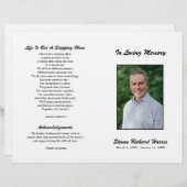 Eenvoudig gedenkteken begrafenisprogramma (Voorkant / Achterkant)