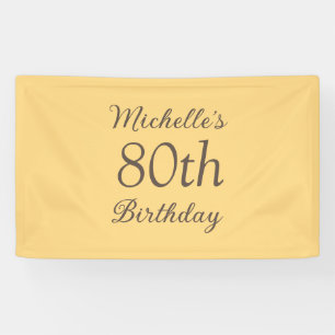 Eenvoudig Geel 80e Verjaardag Spandoek