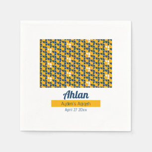 Eenvoudig Geel Blauw Patroon, Aqiqah Baby Shower Servet