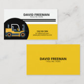 Eenvoudig geel en zwart, vorkhefconstructie visitekaartje (Voorkant / Achterkant)