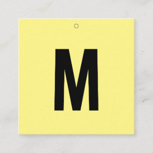 Eenvoudig geel kledingmaat Swing Display Label