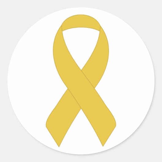 Eenvoudig geel lint ronde sticker (Voorkant)