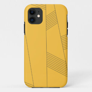 Eenvoudig, geel, modern abstract grafisch ontwerp iPhone 11 hoesje