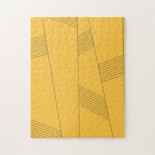 Eenvoudig, geel, modern abstract grafisch ontwerp legpuzzel