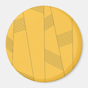 Eenvoudig, geel, modern abstract grafisch ontwerp magneet