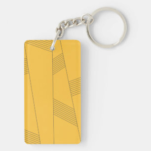 Eenvoudig, geel, modern abstract grafisch ontwerp sleutelhanger