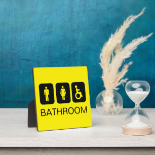 Eenvoudig Geel Toilet Sanitair ADA Fotoplaat