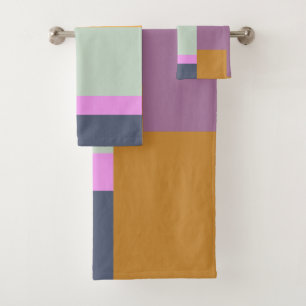 Eenvoudig gekleurd ontwerp van geometrische vormen bad handdoek