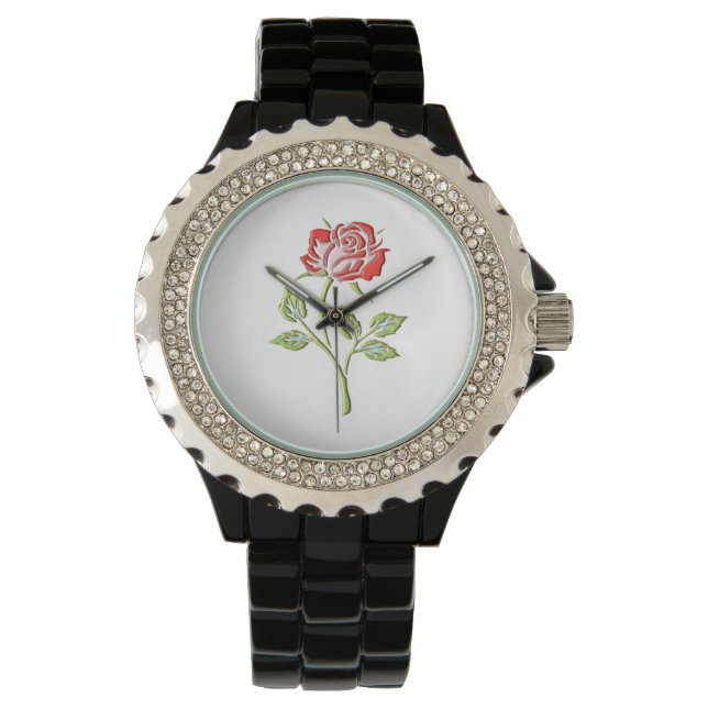 Eenvoudig gekleurd Roos Horloge (Voorkant)