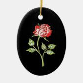 Eenvoudig gekleurd Roos Keramisch Ornament (Voorkant)