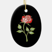 Eenvoudig gekleurd Roos Keramisch Ornament (Achterkant)