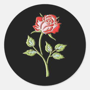 Eenvoudig gekleurd Roos Ronde Sticker