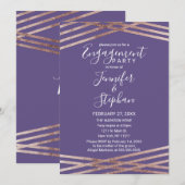 Eenvoudig gelinkt Roos Gold Violet Verloving Kaart (Voorkant / Achterkant)