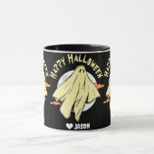 Eenvoudig Gelukkig Halloween boek spooky geest Mok (Midden)