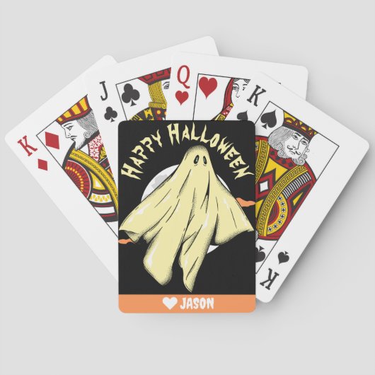 Eenvoudig Gelukkig Halloween boek spooky geest Pokerkaarten (Achterkant)