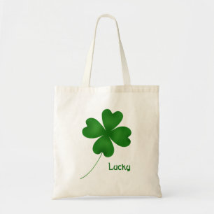 Eenvoudig gelukkig klaverontwerp tote bag