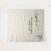 Eenvoudig gelukkig ooit na crème foto achtergrond wandkleed (Voorkant (horizontaal))