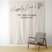 Eenvoudig gelukkig ooit na crème foto achtergrond wandkleed (In situ)