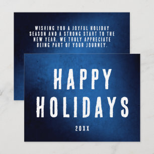 Eenvoudig gelukkig vakantieseizoen logo blauw verl briefkaart