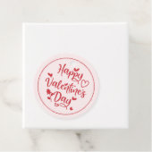 Eenvoudig Gelukkig Valentijnsdag Rood Hart cadeau Bedankjes Labels (In situ)