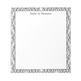 Eenvoudig geometrisch Abstract zwart-wit Notitiebl Notitieblok