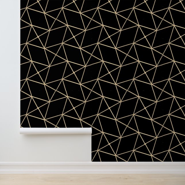 Eenvoudig geometrisch modern stijlvol deco zwart e behang (Applicatie)