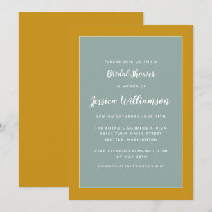 Eenvoudig Geometrisch Mosterd en Sage-Vrijgezellen Kaart