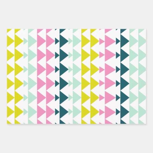 Eenvoudig geometrisch patroonroonroze munt Chartre Inpakpapier Vel (Voorkant 2)