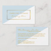 Eenvoudig Geometrisch Wit en Gold Foil-effect Visitekaartje (Voorkant / Achterkant)