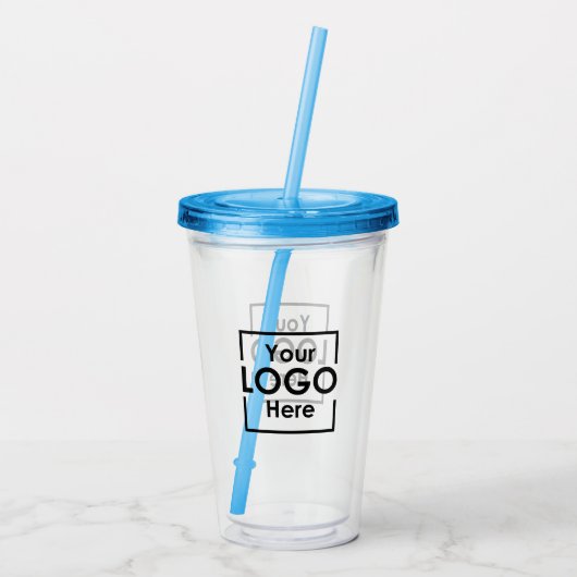Eenvoudig gepersonaliseerd bedrijf Logo Small Busi Acryl Drinkbeker (Achterkant)