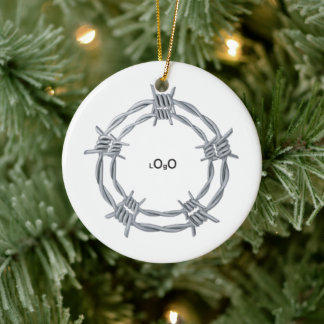 Eenvoudig gepersonaliseerd bedrijfslogo  keramisch ornament