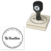 Eenvoudig gepersonaliseerd (cirkelrand) 	rubberstempel (Gestempeld)