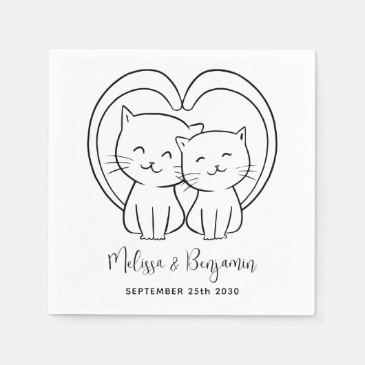 Eenvoudig, gepersonaliseerd computerhuwelijk servet (Voorkant)