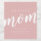 Eenvoudig gepersonaliseerd, modern Moederdag Wijn Etiket (Enkel label)