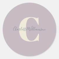 Eenvoudig gepersonaliseerd monogram en Lila naam