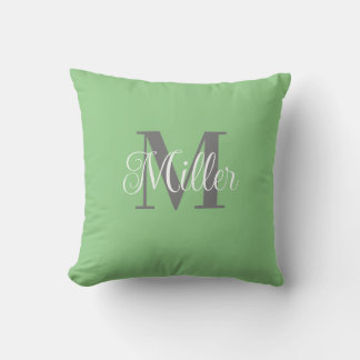 Eenvoudig gepersonaliseerd monogram kussen